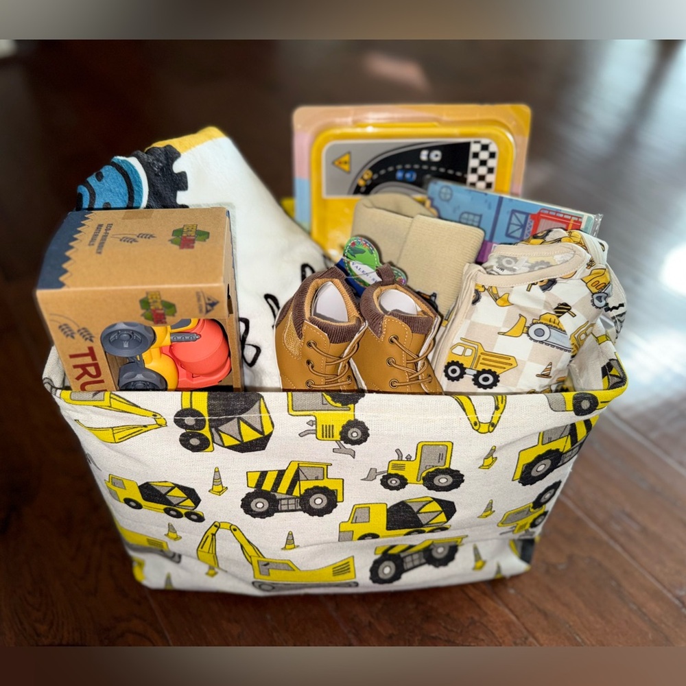 Construction Themed Baby Shower Gift Basket